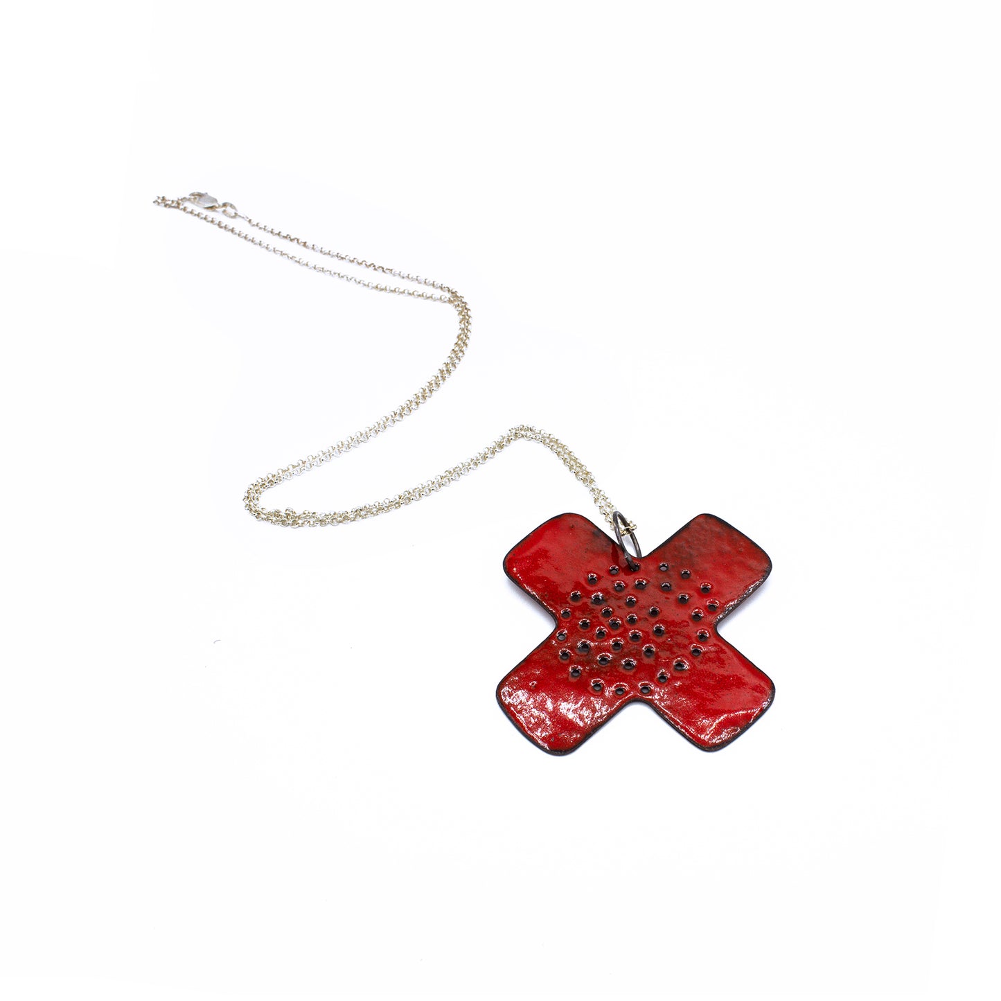Vitreous Cross (red) Necklace- Seconds