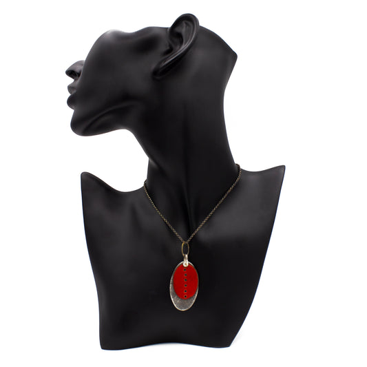 Vitreous Red Oval Necklace- Seconds