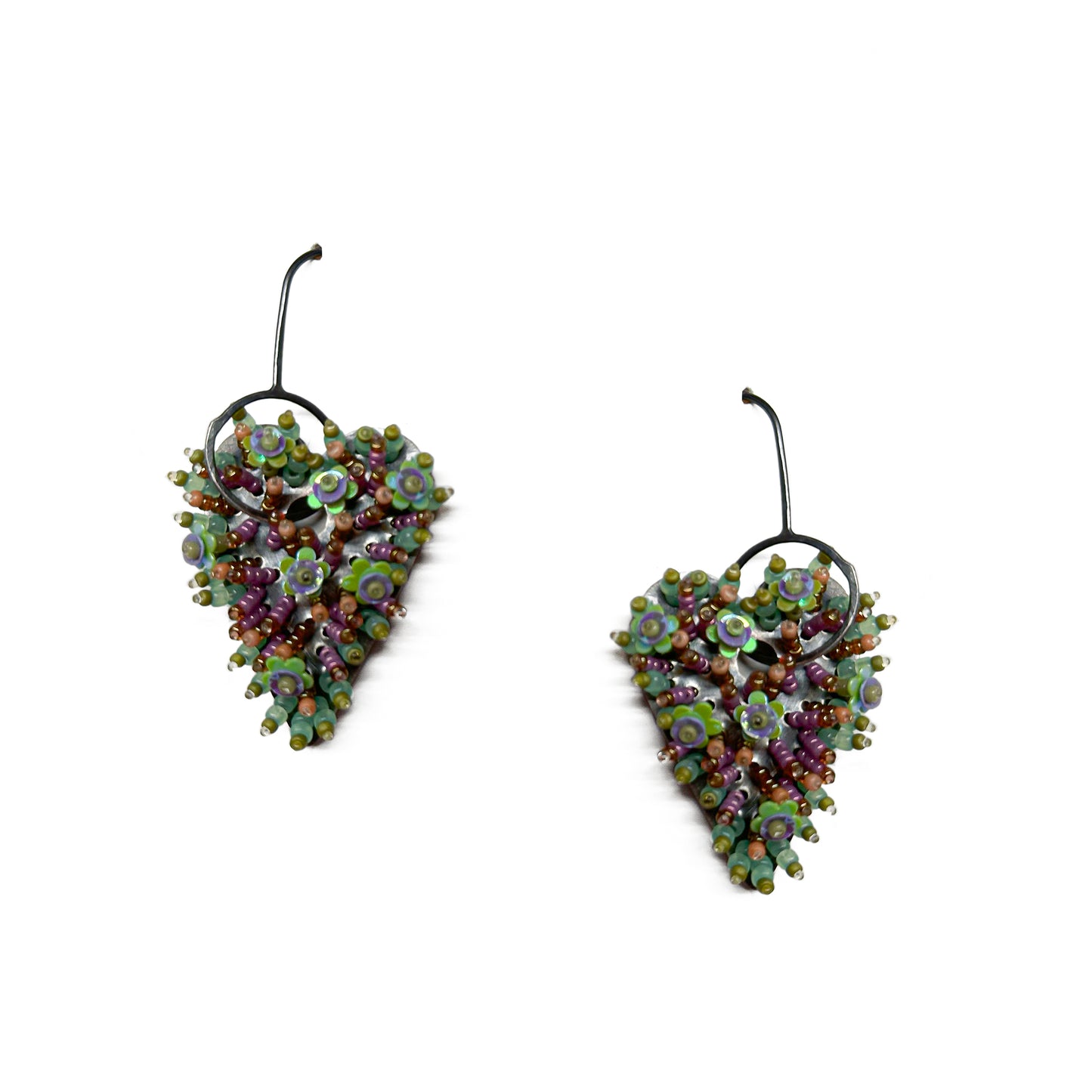 Green Heart Earrings