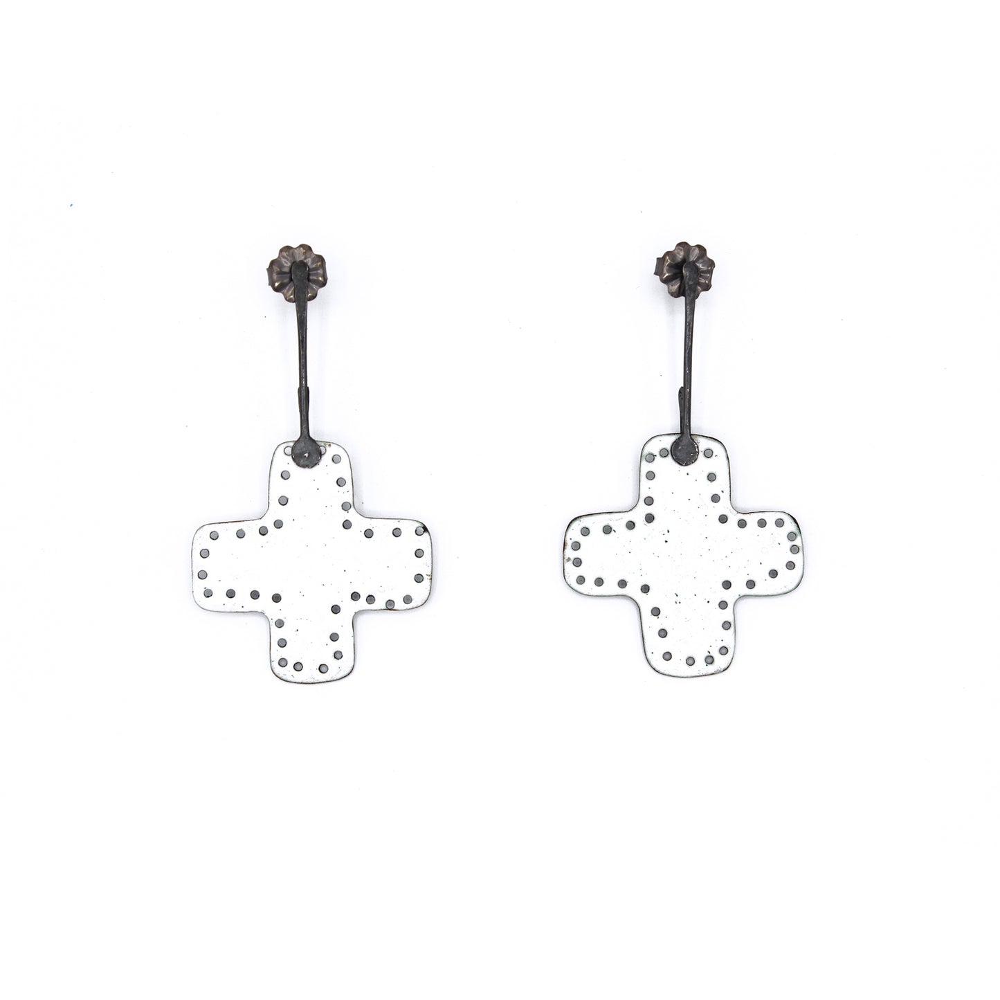 Vitreous Gemma Cross Earrings #3